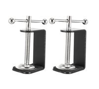 BUGUUYO 2pcs 360° Rotatable C-Shape Cantilever Desk Clamp Metal Base Mounting Bracket for Work Surface, Table Mounting Clips for Adjustable Desktop Support