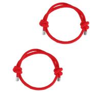 BUGUUYO 2pcs Adjustable Red Rope Bracelets for and Adults, Symbol of Fortune and Ward Off Misfortune, Nylon Rope Bangle for Valentine's Day