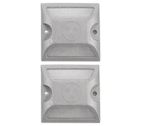 BUGUUYO 2pcs Aluminum Reflective Road Markers Driveway Studs for Outdoor Use High Visibility Night Reflectors for Sports Fields Roads Pathways Easy Installation