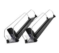 BUGUUYO 2pcs Automatic Beverage Can Pusher Dispenser for Home Refrigerators and Supermarkets, Black Plastic and Steel Drink Glide Organizer with Easy Access and Front Keeping Feature