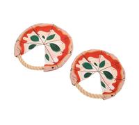 BUGUUYO 2pcs Bite-resistant Dog Flying Disc with Cotton Rope Pizza-shaped Pet Flyer for Outdoor Fetch and Training Chew for Puppies and Dogs
