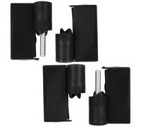 BUGUUYO 2pcs Black Nylon Partition Door Hinge Hardware for Toilet Cubicle, Liftable Detachable Plastic Hinges Left and Right Opening for Public Restroom Doors