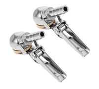 BUGUUYO 2pcs Car Tire Air Chuck Locking Inflator Hose Tool Portable Compressor Accessory for Automotive Tires Silver