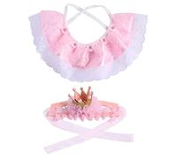 BUGUUYO 2pcs Dog Birthday Costume Set Hat Lace Scarf for Puppy Parties Birthday Accessories for Celebrating Your Dog Special Day