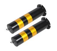 BUGUUYO 2pcs Driveway Security Post Barrier Safety Warning Columns Stainless Steel Anti-collision Traffic Bollards Road Divider for Parking Lots Sidewalks Bike Paths