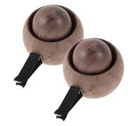 BUGUUYO 2pcs Essential Oil Car Diffuser Wood Aromatherapy Vent Clip Air Freshener with Black Walnut Beads Continuous Scent Release for Car Home Office Interior Decoration
