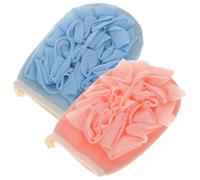BUGUUYO 2Pcs Exfoliating Bath Gloves for Shower Body Scrub Rayon Dead Skin Remover Mitts for Legs Arms Chest Reusable Lightweight Spa Scrubber Gloves for Smooth Skin Care