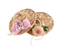 BUGUUYO 2pcs Hat for Chicken Parrot Bird Funny Tiny Hat Sun Protection for Tea Party Dress up Accessories Wear