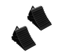 BUGUUYO 2Pcs Heavy Duty Black Car Tire Chocks Portable Vehicle Wheel Blocks with Triangular Design for Stability Non-cracking Material Lightweight and Easy to Use for Cars Rvs Campers