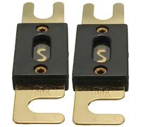 BUGUUYO 2pcs Inline Fuse Block Car Fuses Automotive Car Audio Video System Accessory Gold Plated Terminal Contacts 125A 32V High Conductivity Disconnector