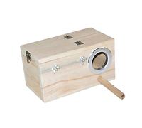 BUGUUYO 2pcs Medium Bird House with Clear View Window Parrot Nesting Organizer for Bird Watching Left Openings Design for Songbirds Durable Wooden Construction