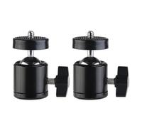 BUGUUYO 2pcs Metal Tripod Ball Head with 3/8 Inch Hole Adjustable Orientation Hot Shoe Mount for Camera Stand Clip Bracket Holder Suitable for Different Scenarios