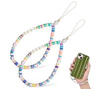 BUGUUYO 2Pcs Mobile Phone Lanyards with Love Letter Beaded Decoration Lightweight Wrist Strap for Women Anti-lost Phone Charm for Bags