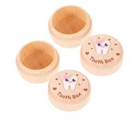 BUGUUYO 2pcs My First Tooth Box Mini Wooden Box for Tooth Storage Portable and Sturdy with Modern Simple Elegant Aesthetic Keepsake for Boys