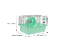 BUGUUYO 2pcs Portable Small Hamster Cage with Water Bottle and Exercise Wheel Plastic and Iron Wire Pet Transport Carrier for Mice and Small Animals Lightweight and Compact Travel