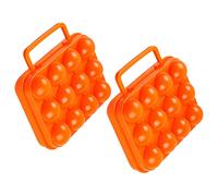BUGUUYO 2pcs Pragmatic Egg Containers Folding Plastic Egg Holders Crush Resistance in Orange for Camping Barbecue