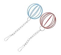 BUGUUYO 2pcs Rabbit Feeder Storage Balls for Bunny Hanging Pet Cage Feeder Chain for Small Pets Hay Dispenser Rabbit Hanging Grass Ball