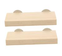 BUGUUYO 2pcs Rectangular Wooden Bird Platforms for Parrots and Birds Colorful Pet Perches for Birdcages for Play and Rest Natural Wood Stands