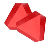 BUGUUYO 2pcs Reflective Slow Moving Vehicle Sign Aluminum Triangle Warning Safety Signs with Adhesive Backing for Cars Trucks Trailers Compliant Traffic Low Speed Indicator