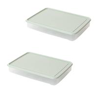 BUGUUYO 2Pcs Stackable Egg Storage Box with Lid Transparent Kitchen Egg Preservation Case for Refrigerator Household Food Fresh Keeping Holder