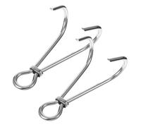 BUGUUYO 2Pcs Stainless Steel Double-claw Diving Hook Metal Reef Hooks for Scuba Diving Portable Lightweight Underwater Attachment Tool for Secure Line Anchoring and Reef Holding