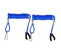 BUGUUYO 2pcs Thickened Boat Emergency Safety Cords Blue Lanyards for Outboard Motor Kill Switch Versatile Safety Rope for Motor Boats and Other Vessels Emergency Stop Pull Rope