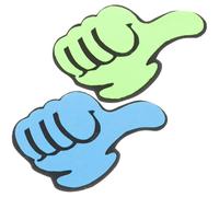 BUGUUYO 2pcs Thumbs Up Cheerleaders Props Blue Green Hand Ornaments with Elastic Cord for Sports Events Party Decorations