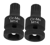 BUGUUYO 2pcs Triple Square Spline Bit Socket for Brake Caliper Screw Removal Impact-Ready Stubby Tool with Quick Positioning Design Ergonomic Grip for Car Maintenance and Versatile Vehicle