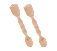 BUGUUYO 2Pcs Unpainted Solid Wood Baluster Spindles Decorative Wooden Posts for Staircase Furniture Cabinet and Fence Natural Carved Furniture Parts for Home Decor and DIY Woodworking
