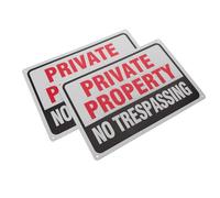 BUGUUYO 2pcs Waterproof Metal Private Property No Trespassing Warning Signs, Outdoor Safety No Entrance Label for Yard and Home