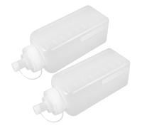 BUGUUYO 2pcs Wide Mouth Food-grade Plastic Squeeze Bottles 800ml Lids, Refillable Sauce Dispensers for Ketchup, Mustard, Mayonnaise, Olive Oil, and Salad Dressing in Kitchen Use