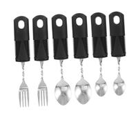 BUGUUYO 2sets Shake Tableware for Elderly Adults of Weighted Adaptive Utensils Rubber Handles for Disabled People Dining
