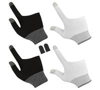BUGUUYO 3 Pairs Gaming Touchscreen Finger Gloves with Graphene Thumb Sleeves for Mobile Billiards and Phone Tablet Use Breathable Fit Gloves Enhance Grip and Reaction Speed for Precise