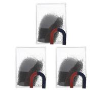 BUGUUYO 3 Sets Magnetic Field Iron Filings Box with Horseshoe Magnets for Physics Lab Teaching Portable Powder Kit for Classroom Magnetism Demonstrations and Science Experiments
