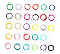 BUGUUYO 30pcs Assorted Colour Pla Filament Refills for 3D Printing Pen, Portable and Easy Peel-Off Paper Material for Craft Art Work, Suitable for Children and Babies Random Color