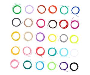 BUGUUYO 30pcs Assorted Colour Pla Filament Refills for 3D Printing Pen, Portable and Easy Peel-Off Paper Material for Craft Art Work, Suitable for Children and Babies Random Color