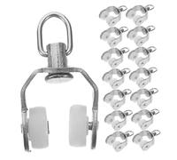 BUGUUYO 30pcs Curtain Rail Track Rollers Twin Wheel Gliders Window Rod Pulley Accessories for Straight and I-Beam Tracks Suitable for Home and Office Curtain Systems