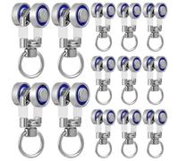 BUGUUYO 30pcs Metal Curtain Track Gliders with Bearing Pulley Rollers Silent Sliding Rail Accessories for Window and Shower Tracks Easy Installation for Living Bedroom Party Decoration