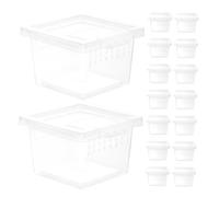 BUGUUYO 30pcs Transparent Reptile Feeding Boxes with Smooth Plastic Surface for Easy Cleaning Multi-purpose Animal Habitat Cage Compatible with Spiders Snakes Geckos Turtles and Insects