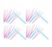 BUGUUYO 36pcs Plastic Craft Tweezers Set with Straight Bent Tips Lightweight Ergonomic Handle for Laboratory Nail Art Jewelry Making and Crafting Anti-Slip Plastic Tongs for Precise Bead