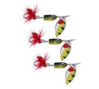 BUGUUYO 3pcs 4.5cm Sinking Rotating Sequins Fishing Lures Fish Shape Baits with Hooks Lifelike Soft Fishing Accessories for Sea and Freshwater Angling