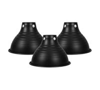 BUGUUYO 3pcs 5.5-Inch Reptile Heat Lamp Dome with Black Exterior White Interior Coating, Insulation Lampshade for Pet Heat Lamps, Suitable for Indoor and Outdoor Reptile Heating and