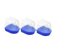 BUGUUYO 3pcs Bird Bath for Small Birds Covered Parrot Bathing Tub for Canary Budgie Cages Design Indoor Use Easy Installation Color May Vary Random Style
