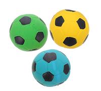 BUGUUYO 3pcs Bite-resistant Soccer Toys for Puppies Soft Latex Chew Balls for Interactive Play Molar Care Stress Relief Puppy Accessories Yellow Blue Green
