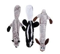 BUGUUYO 3pcs Dog Cat Pet Plush Toys Rabbit Raccoon Squirrel Creative Dog Toy for Healthy Chewing
