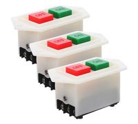 BUGUUYO 3pcs Flush Mount Push Button Switch for Bench Drill and Grinder, Industrial Start Stop Control Switch 10A Electric Motor Safety On-Off Button for Workshop Machinery