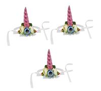 BUGUUYO 3pcs Funny Unicorn Pet Hat for Dogs and Cats Soft Costume Accessory for Birthday Halloween and Parties Pink Horn s Comfortable for Pet-