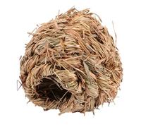 BUGUUYO 3pcs Natural Woven Grass Hut Set for Hamsters Bunnies Gerbils Straw Nesting House Chewable Material for Small Pets