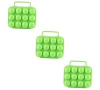 BUGUUYO 3pcs Portable Folding Carrier Storage Box for Eggs Container Handle for Kitchen and Outdoor Use Green