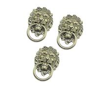 BUGUUYO 3PCS Retro Lion Head Door Knocker Phone Case Decor DIY Alloy Accessories for Women Creative Phone Case Stickers Vintage Style Ornament